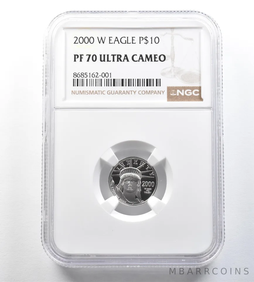 2000-W $10 American Platinum Eagle 1/10 Oz Platinum PF70 UCAM NGC