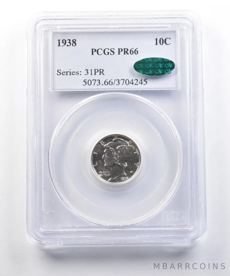 1938 Mercury Dime PR66 PCGS CAC *5037