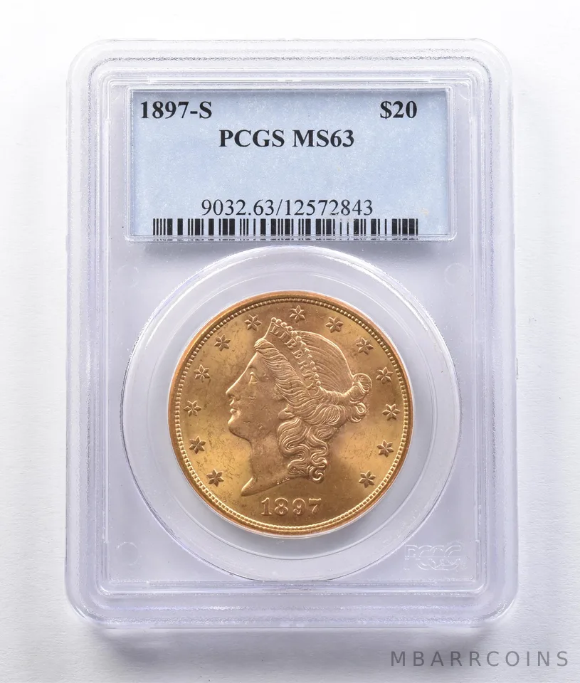 1897-S $20 Liberty Head Gold Double Eagle MS63 PCGS *2965