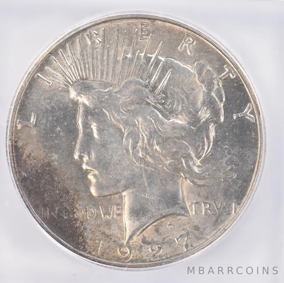 1927 Peace Silver Dollar Authentic ICG Beautiful Tone *0827