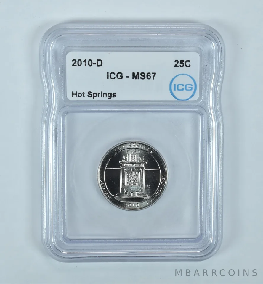 2010-D Washington Quarter ATB Hot Springs MS67 ICG