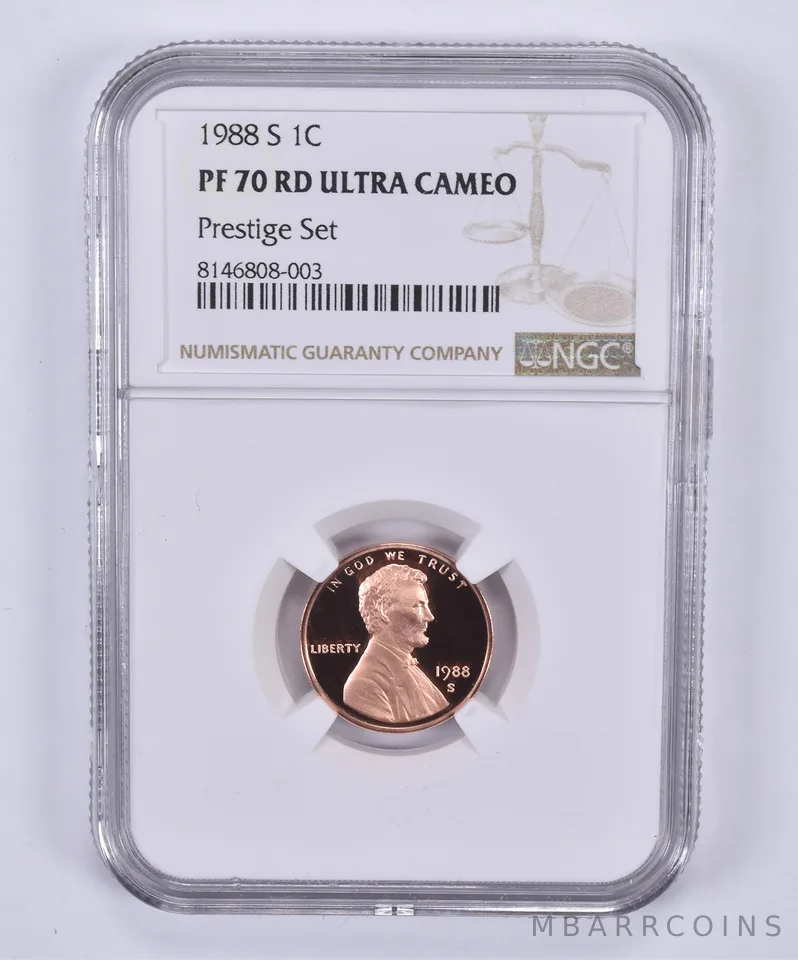 1988-S Lincoln Memorial Cent Prestige Set PF70 UCAM NGC Brown Label