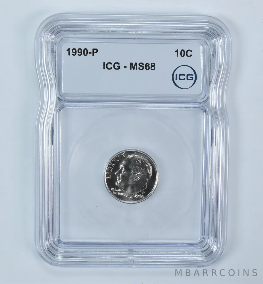 1990-P Roosevelt Dime MS68 ICG
