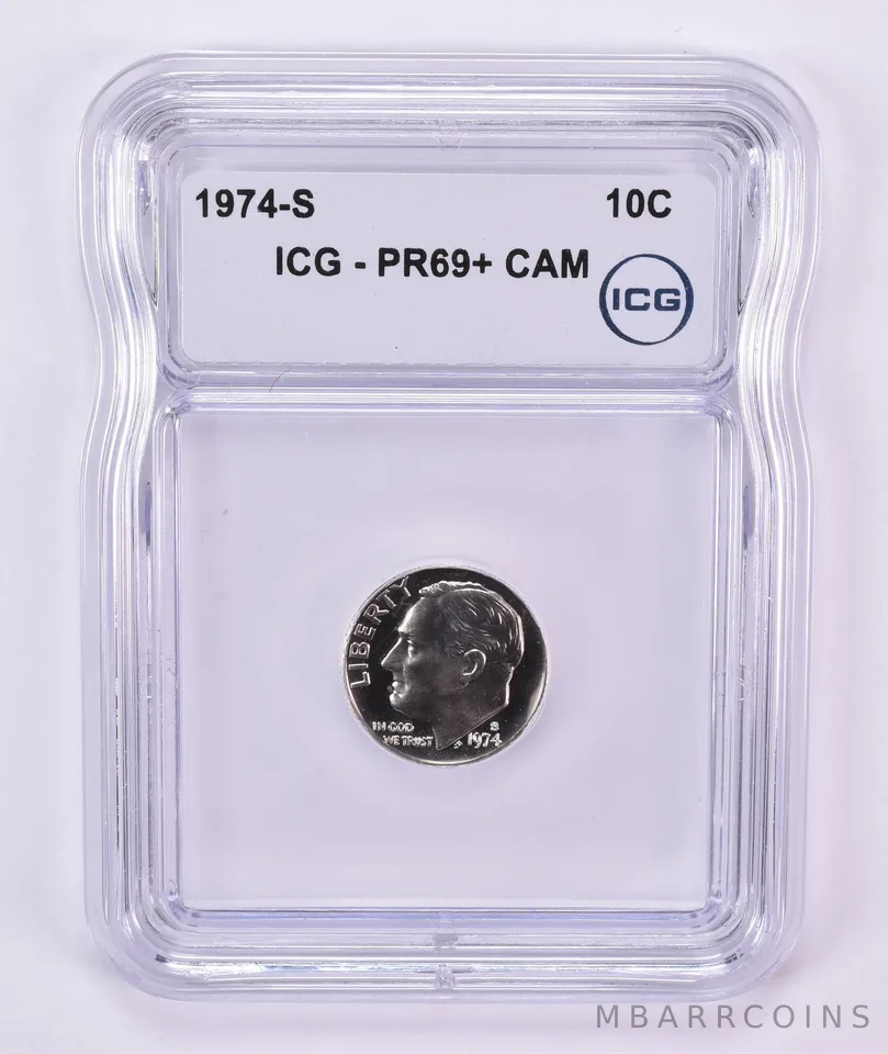 1974-S Roosevelt Dime PR69+ CAM ICG