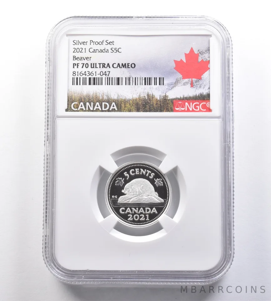 2021 Canada 5 Cents Silver Proof Set Beaver PF70 UCAM NGC *7106