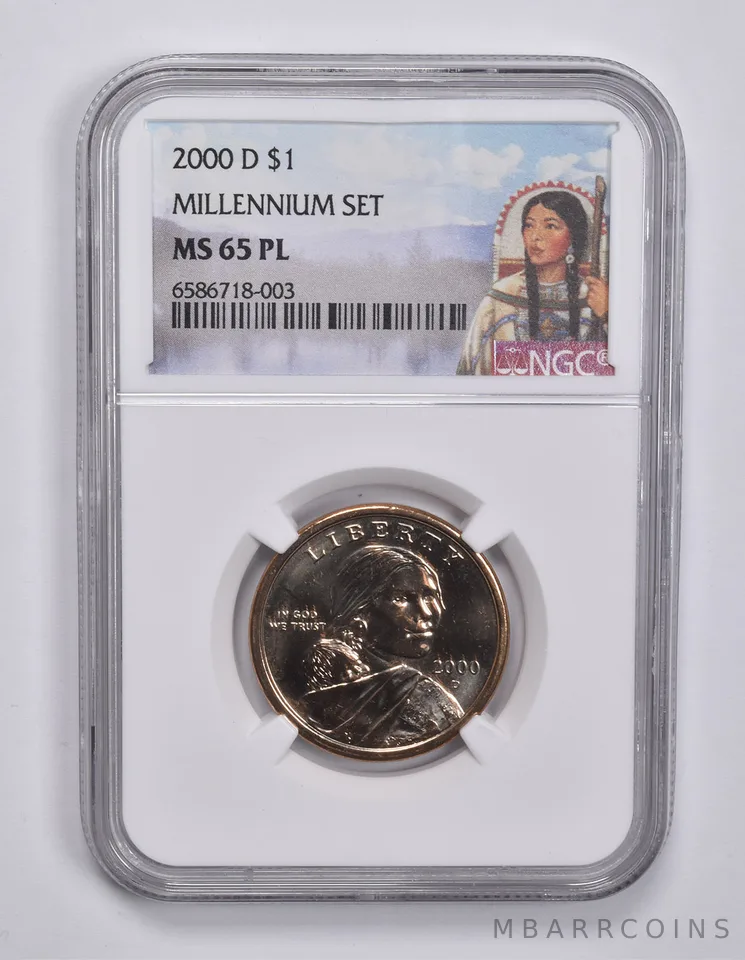 2000-D Sacagawea $1 Millennium Set MS65 PL NGC Special Lbl