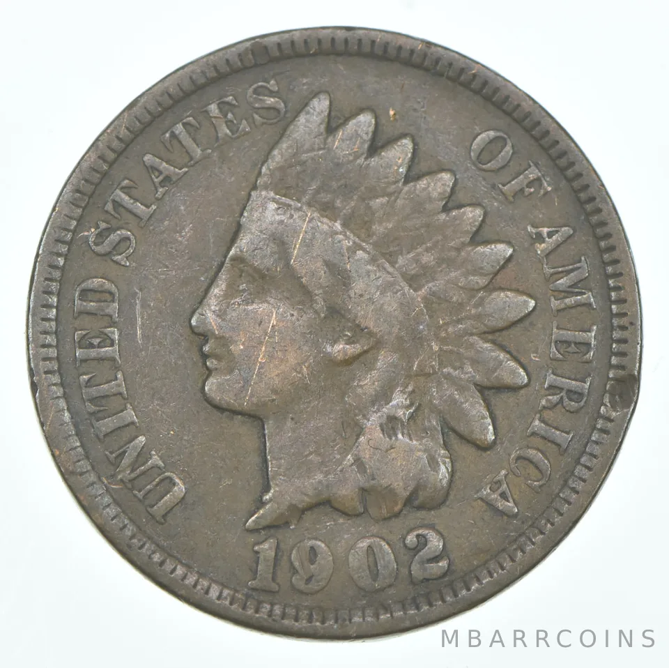 1902 Indian Head Cent AC Average Circ