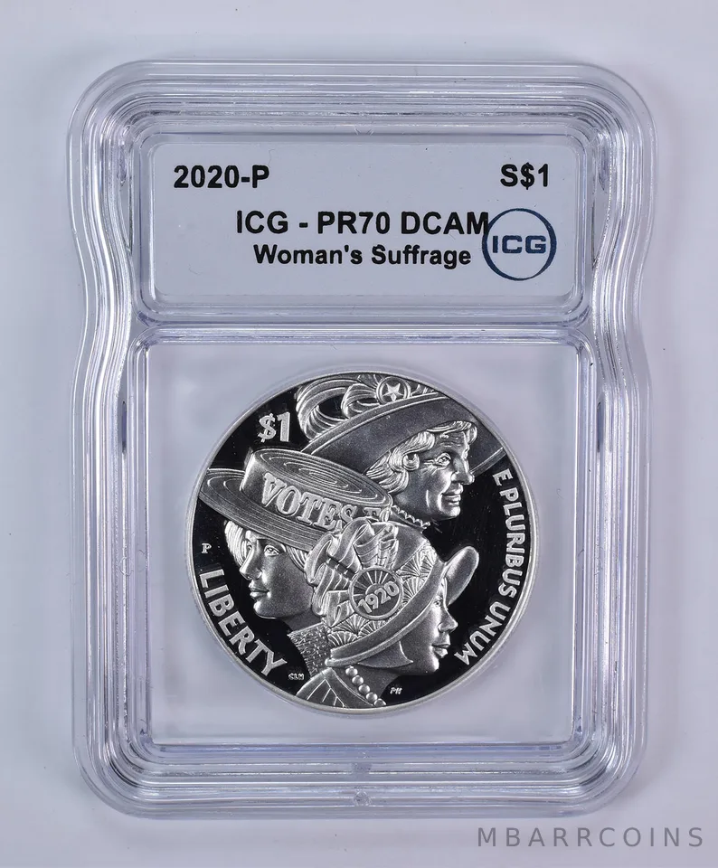 2020-P Women's Suffrage Commemorative Silver Dollar PR70 DCAM ICG