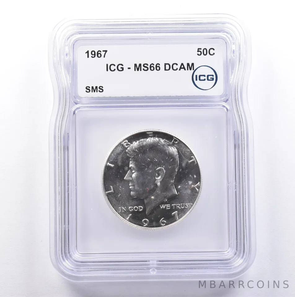 1967 Kennedy Half Dollar SMS MS66 DCAM ICG *9085