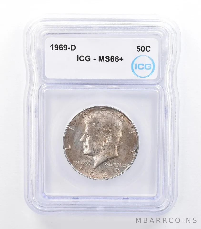 1969-D Kennedy Half Dollar MS66+ ICG Beautiful Tone *0971