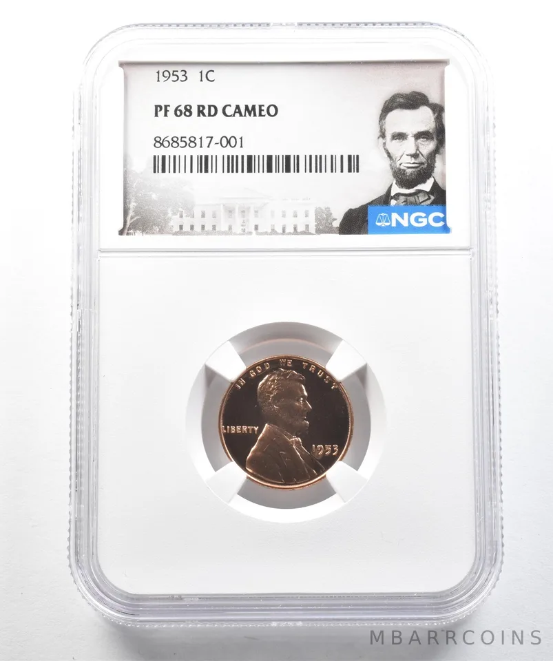 1953 Lincoln Wheat Cent PF68 RD CAMEO NGC *2511