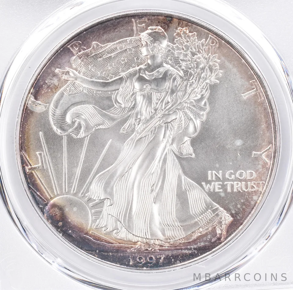 1997 American Silver Eagle MS68 PCGS Beautiful Tone *1293