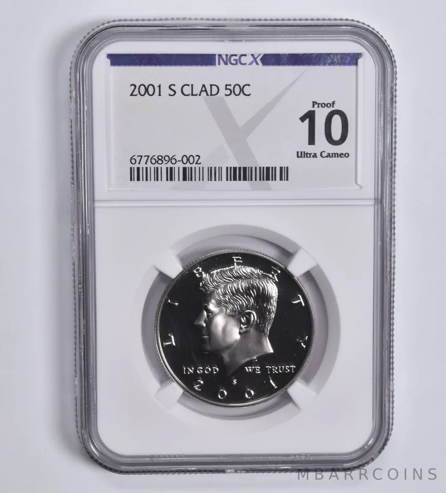2001-S Kennedy Half Dollar CLAD Proof 10 NGC X NGCX