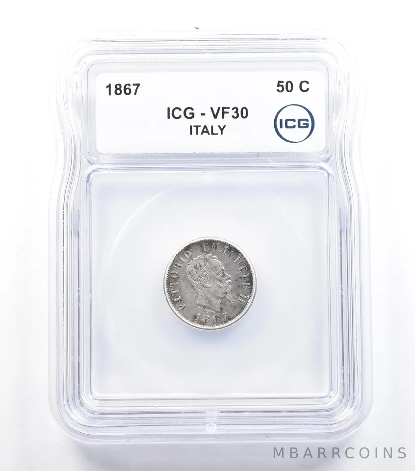 1867 Italy 50 Centesimi VF30 ICG *5718