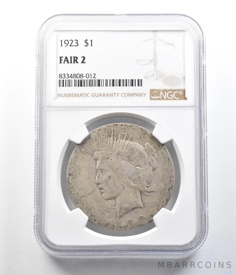 1923 Peace Silver Dollar Fair 2 NGC Lowball *9616