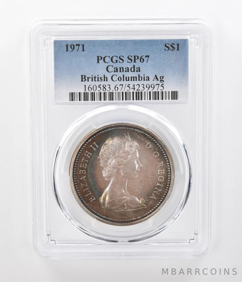 1971 Canada 1 Dollar Silver British Columbia SP67 PCGS Beautiful Tone *1223
