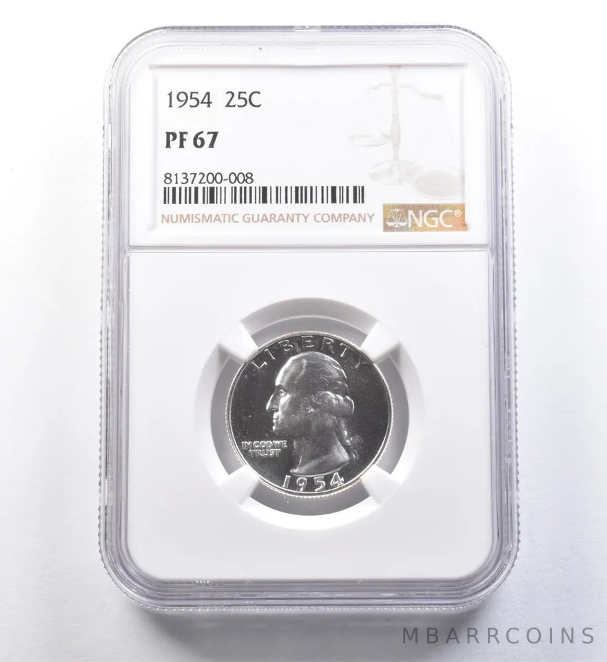1954 Washington Quarter PF67 NGC Great Contrast - Looks Cam *6012