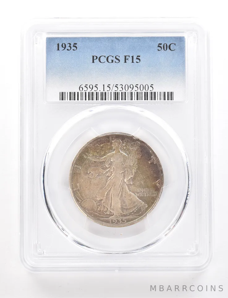 1935 Walking Liberty Half Dollar F15 PCGS Beautiful Tone *3437