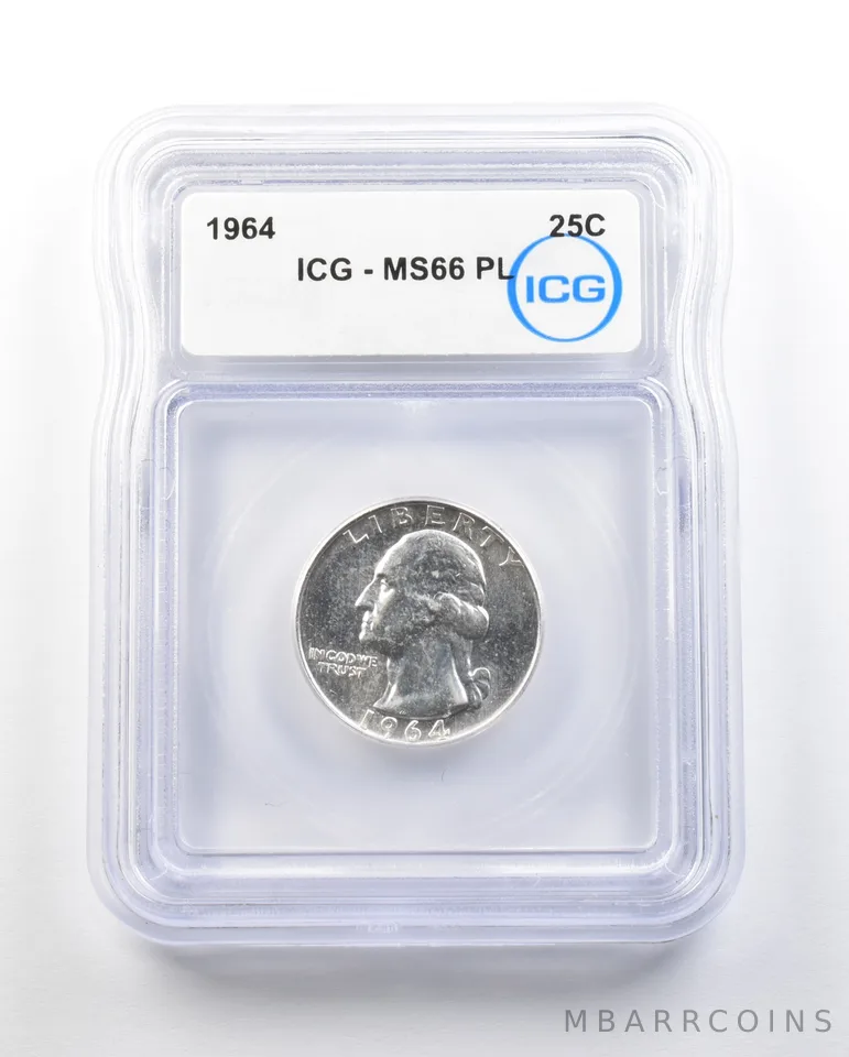 1964 Washington Quarter MS66 PL ICG *0597