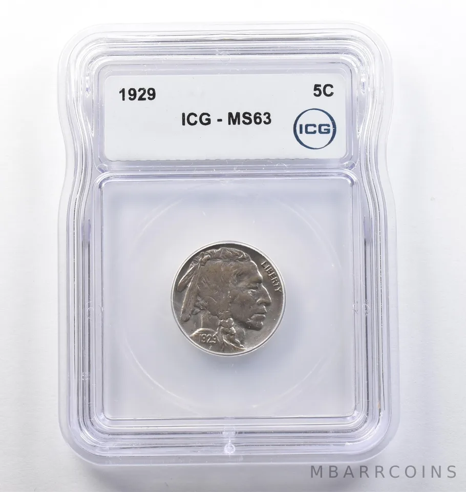 1929 Indian Head Buffalo Nickel MS63 ICG *0167