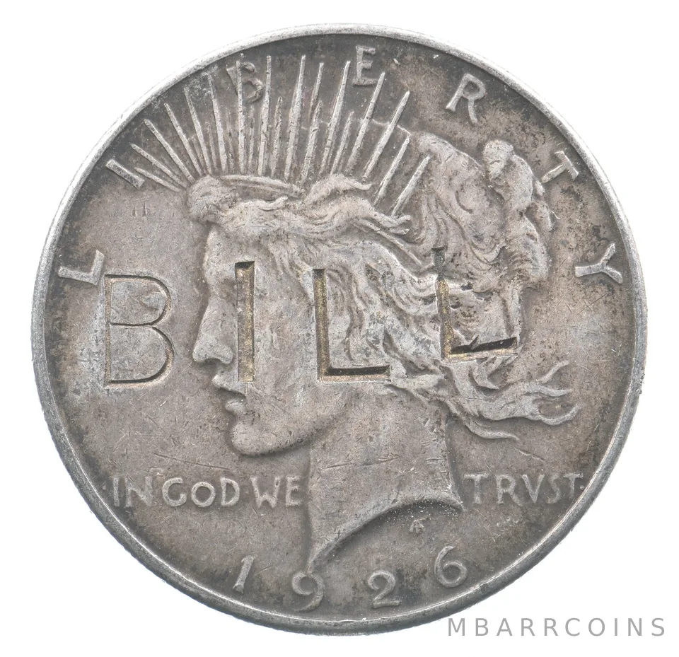 1926-S Peace Silver Dollar BILL LURA Love Token *1389