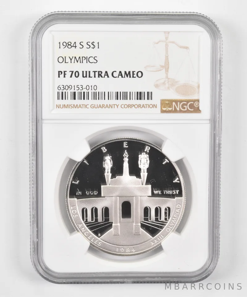 1984-S Commemorative Dollar LA Olympics PF70 UCAM NGC Brown Label
