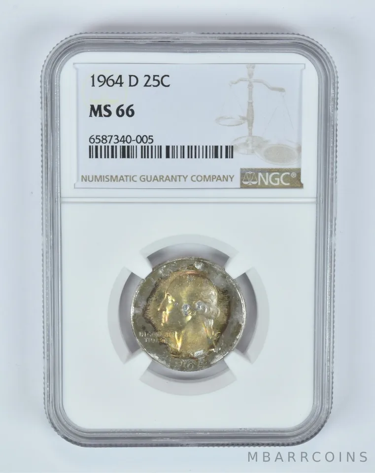 MS66 1964-D Washington Quarter NGC Toned *4964