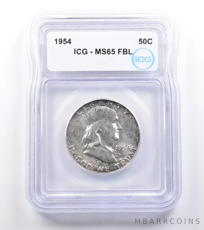 1954 Franklin Half Dollar MS65 FBL ICG *4839