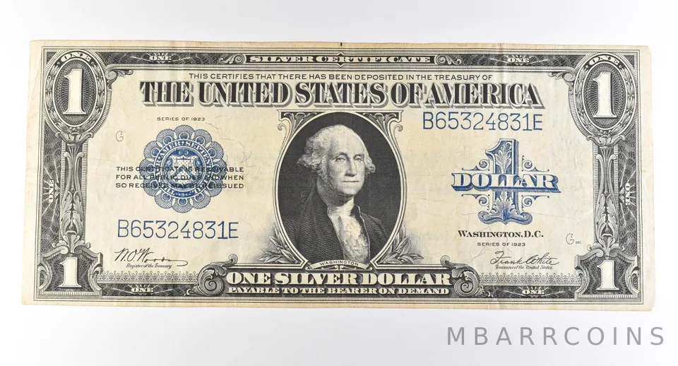 1923 $1 Silver Certificate Large Note Blue Seal *2965