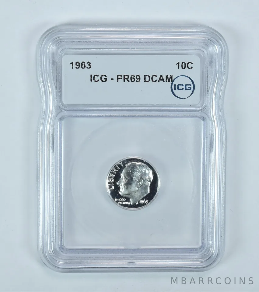 1963 Roosevelt Dime PR69 DCAM ICG