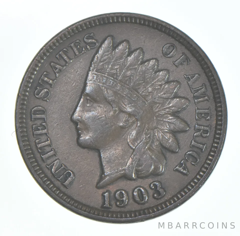 XF 1903 Indian Head Copper Cent Penny - High Grade Sample