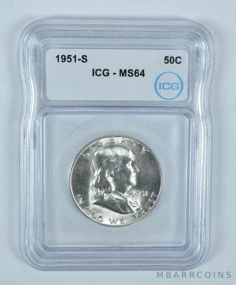 1951-S Franklin Half Dollar MS64 ICG