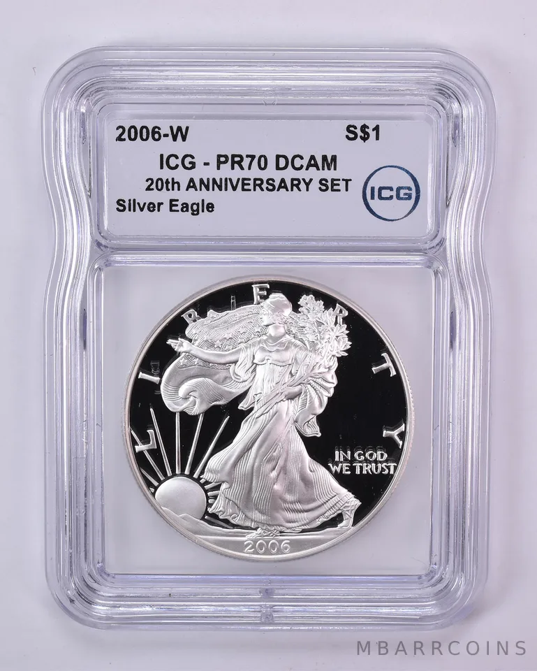 2006-W American Silver Eagle Anniversary Set Proof PR70 DCAM ICG