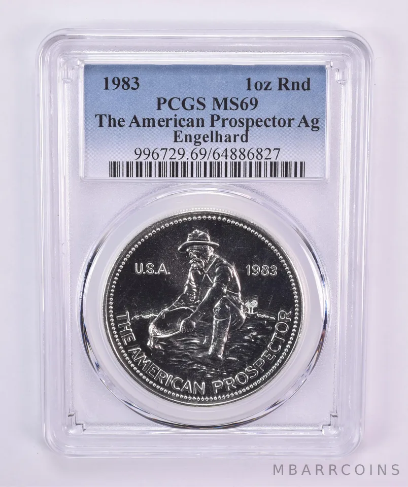 1983 Engelhard Prospector 1 Oz Silver Round MS69 PCGS