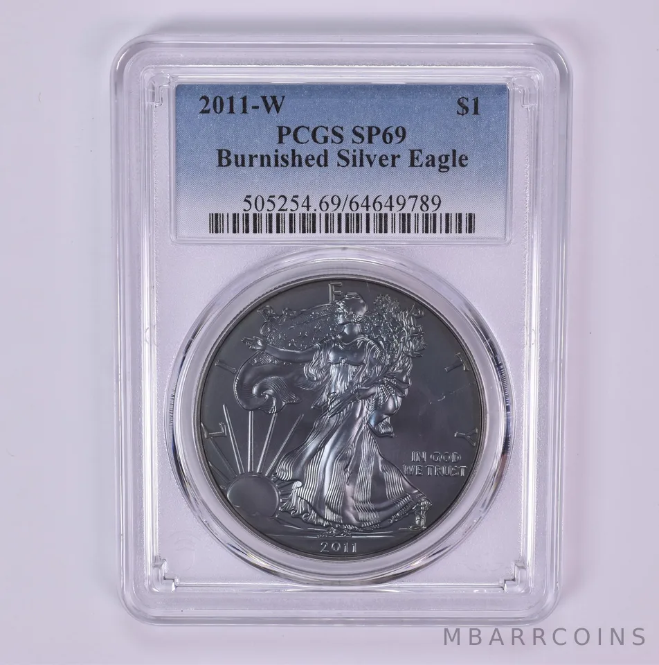 2011-W Burnished Silver Eagle SP69 PCGS Beautiful Tone *1506