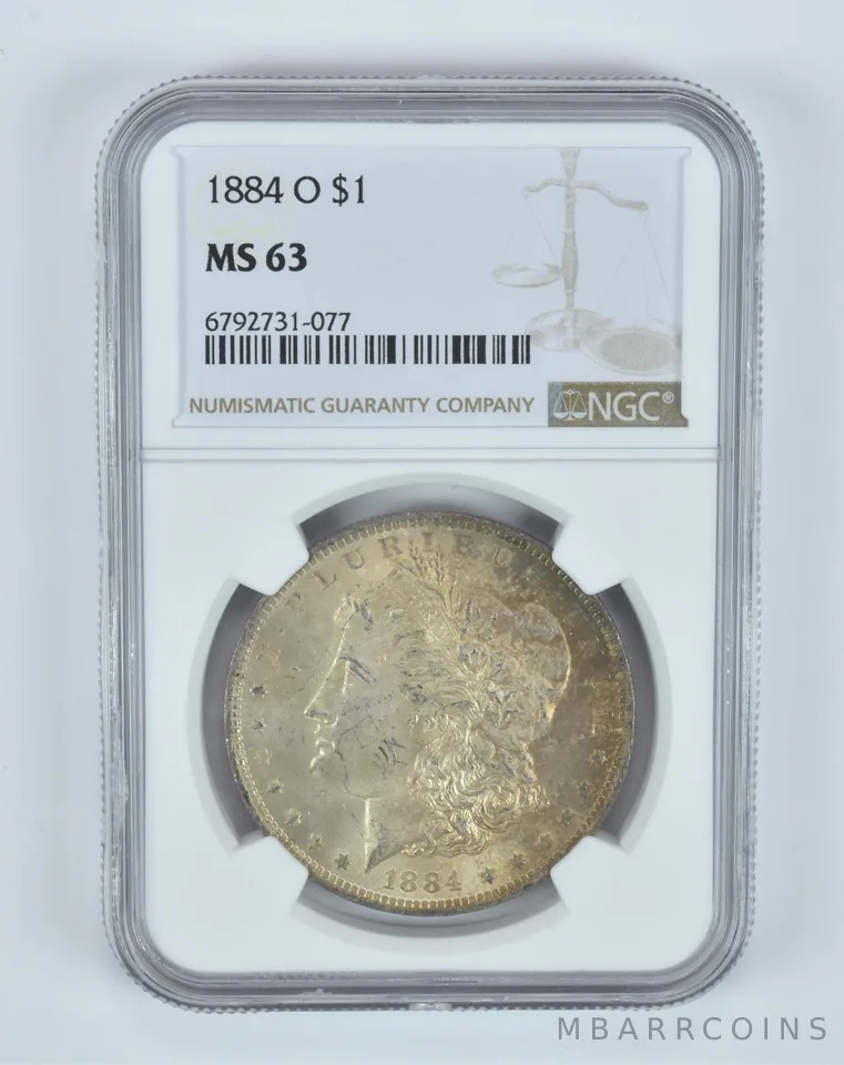 MS63 1884-O Morgan Silver Dollar NGC Beautifully Toned *6735