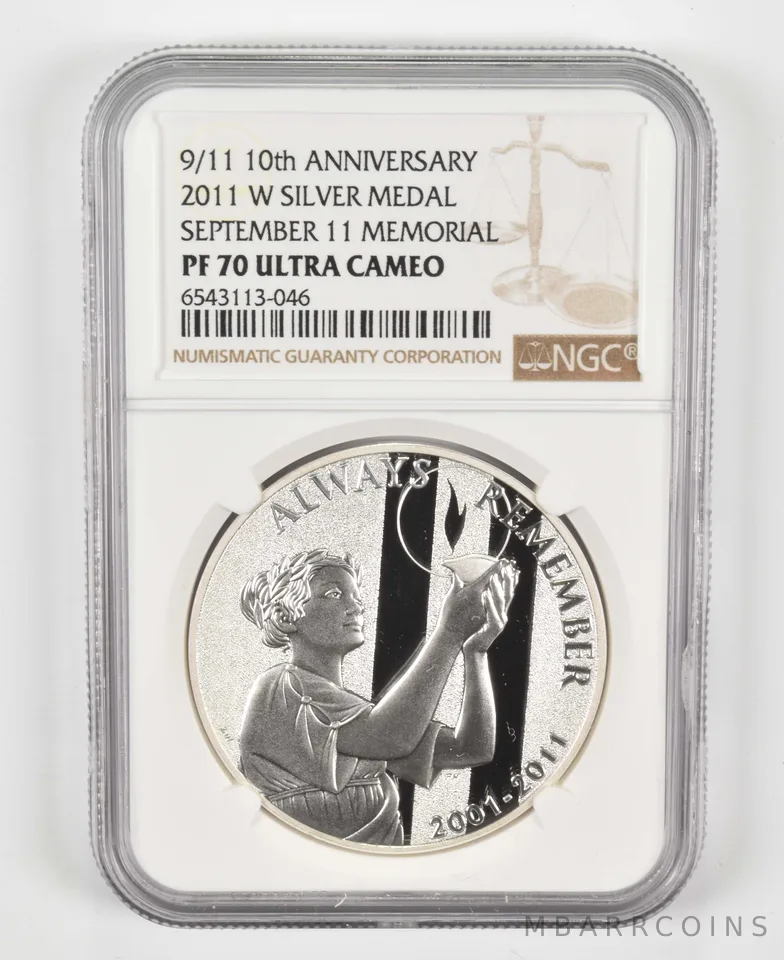 2011-W September 11th Memorial 9/11 10th Anniv. Silver Medal PF70 NGC