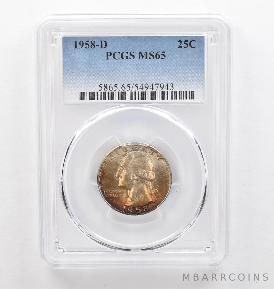 1958-D Washington Quarter MS65 PCGS Beautiful Tone *0293