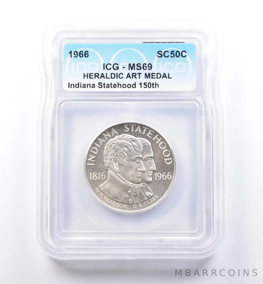 1966 So Called Half Dollar Indiana Statehood 150th Anniversary MS69 ICG *8499