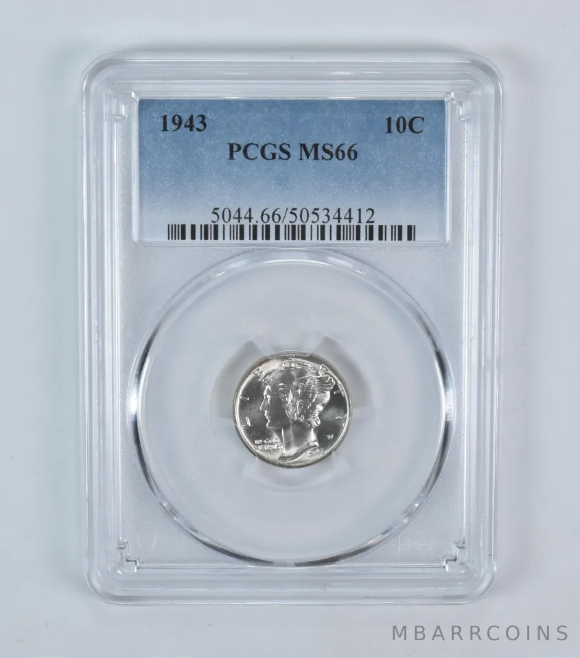 1943 Mercury Dime MS66 PCGS Blue Label