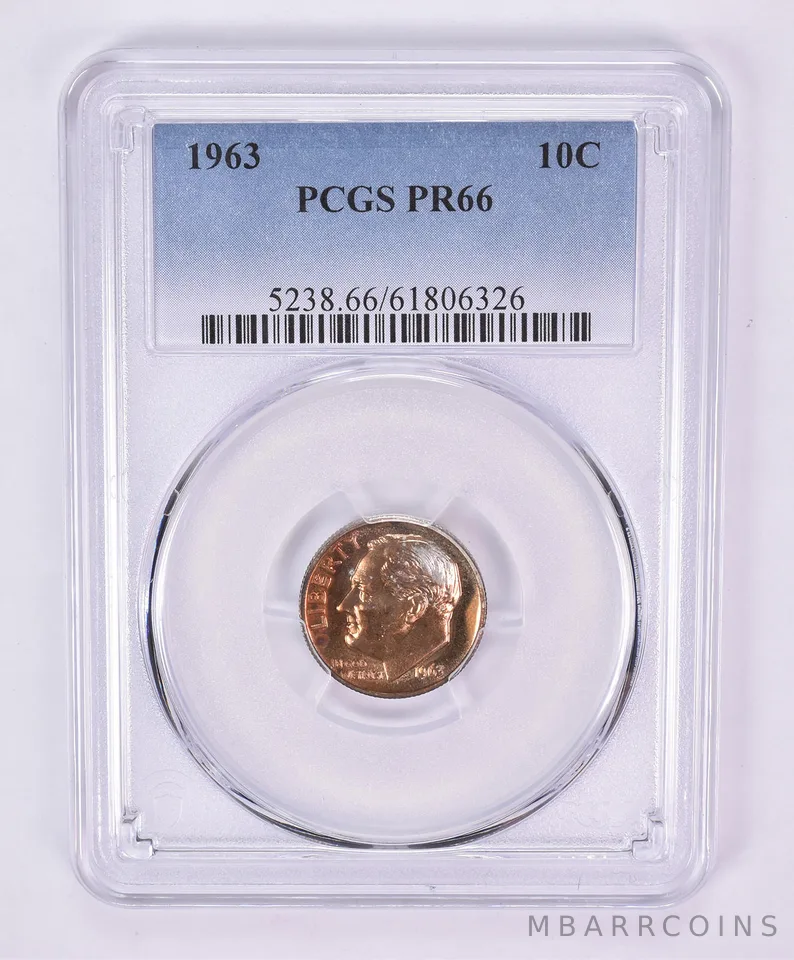 1963 Roosevelt Dime PR66 PCGS Beautiful Tone a1077