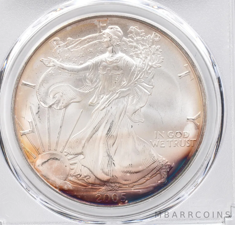 2005 American Silver Eagle MS68 PCGS Beautiful Tone *1260