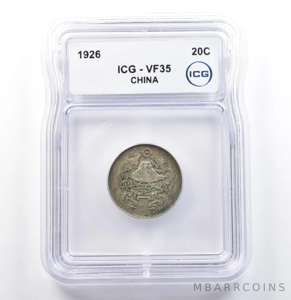 1926 China 20 Cents VF35 ICG a9923