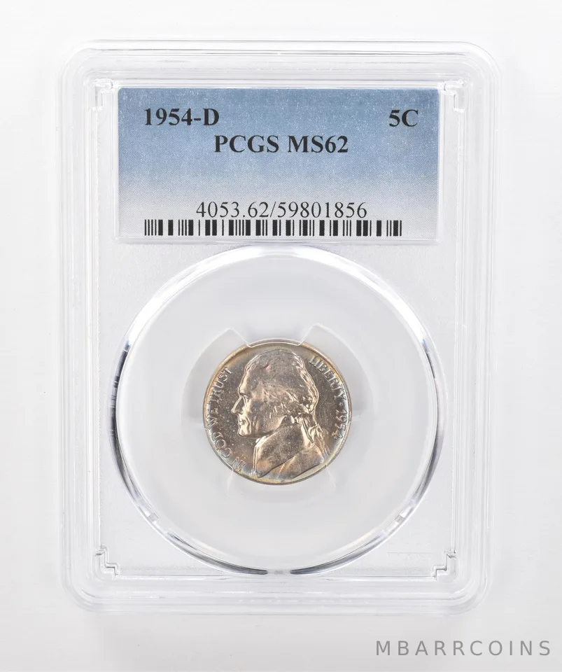 1954-D Jefferson Nickel MS62 PCGS Beautiful Tone *1575