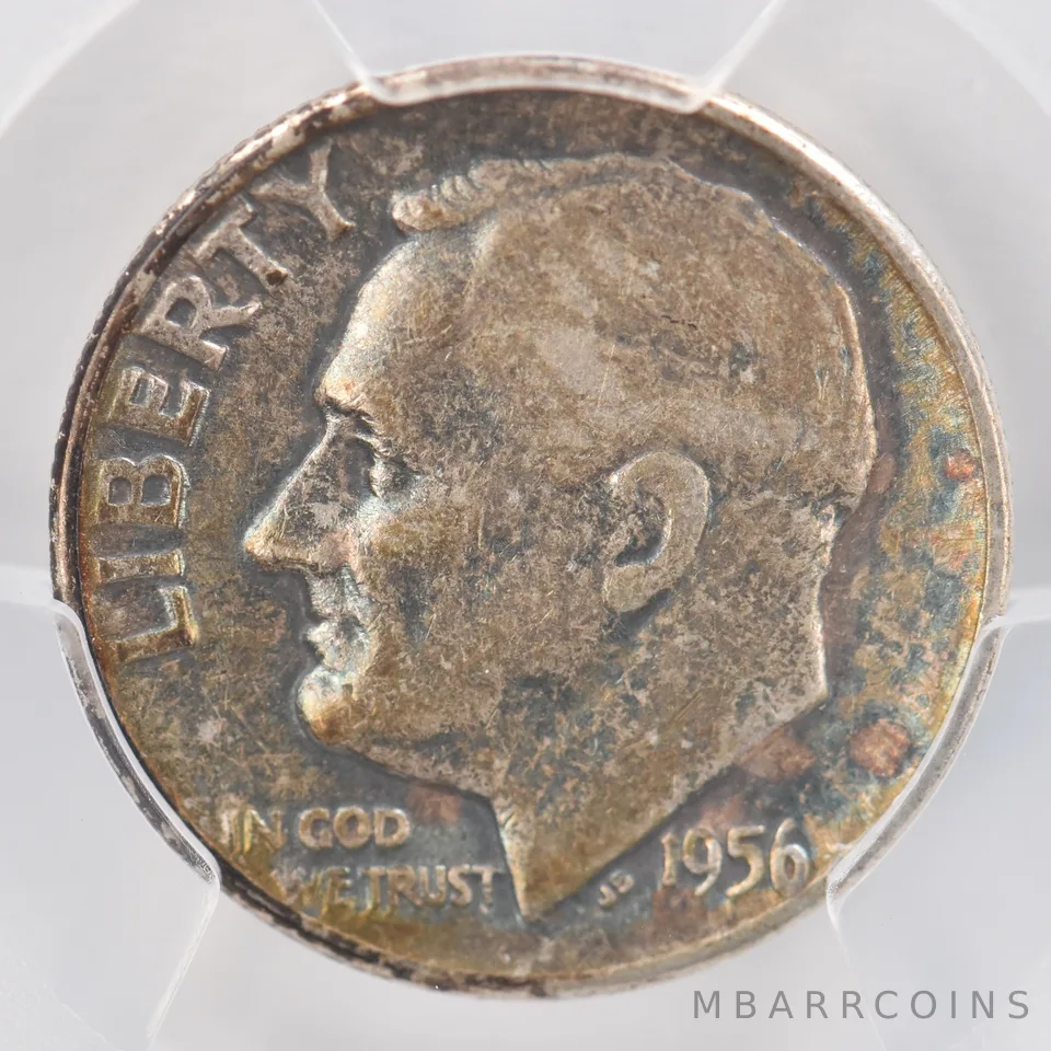 1956 Roosevelt Dime VF30 PCGS Beautiful Tone *0795