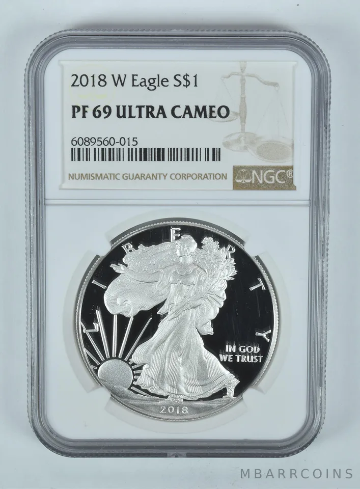 2018-W American Silver Eagle PF69 UCAM NGC Brown Label