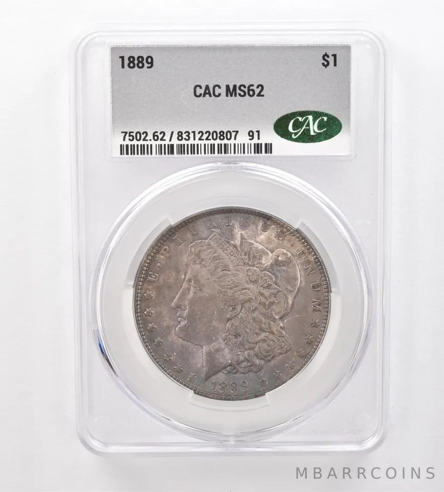 1889 Morgan Silver Dollar MS62 CAC CACg Beautiful Tone *2527