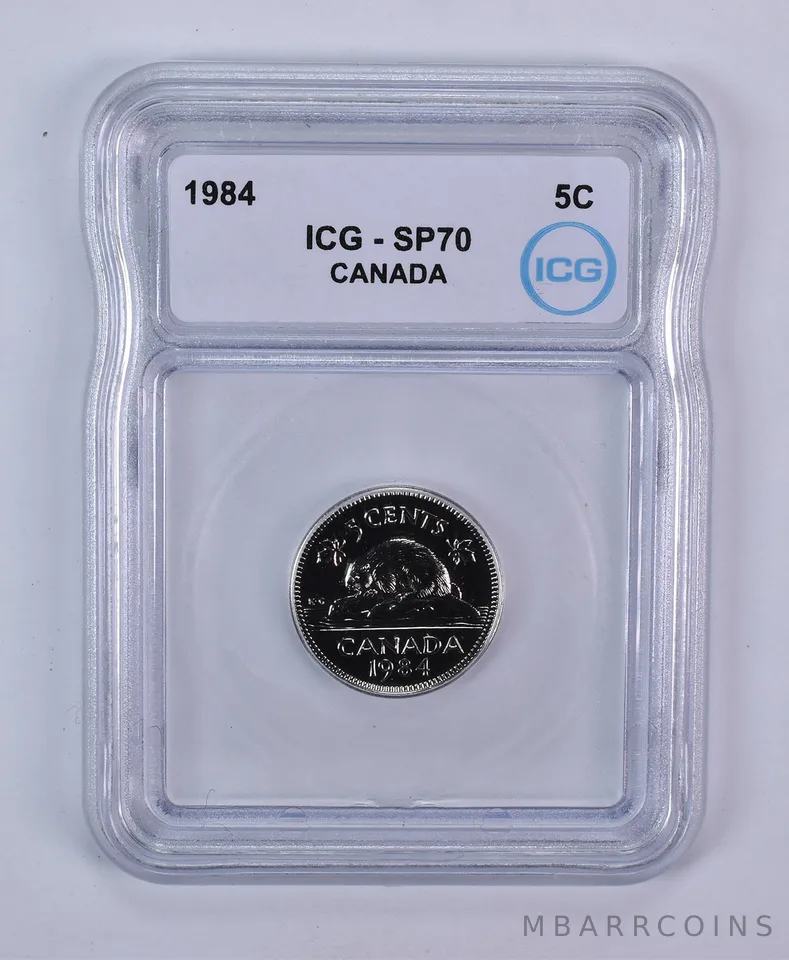 1984 Canada 5 Cents Beaver SP70 ICG