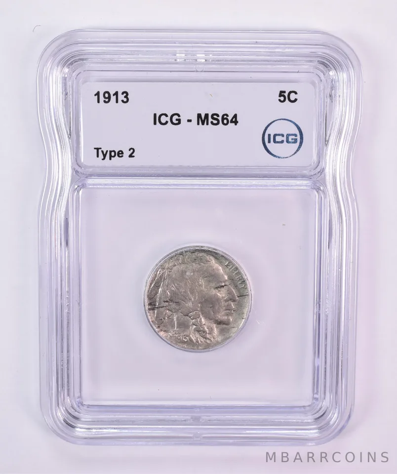 1913 Indian Head Buffalo Nickel Type 2 MS64 ICG