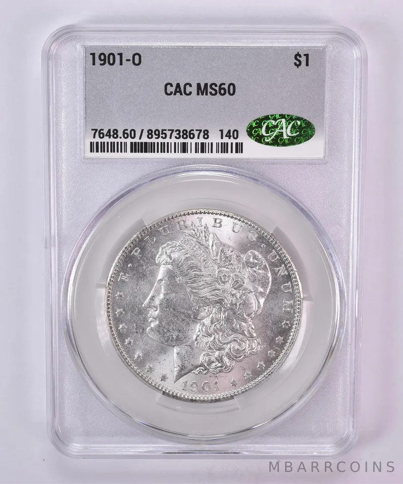 1901-O Morgan Silver Dollar MS60 CAC CACg